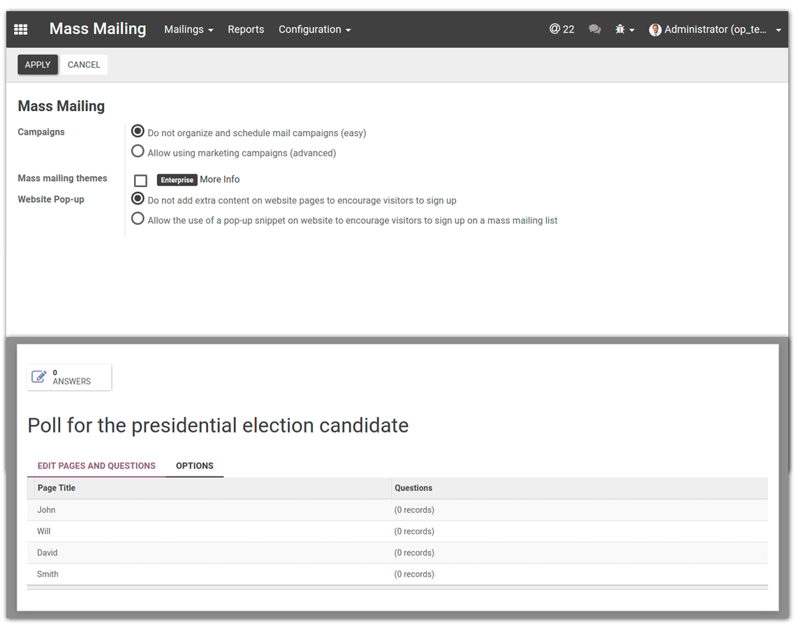 Poll creation Poll creation
