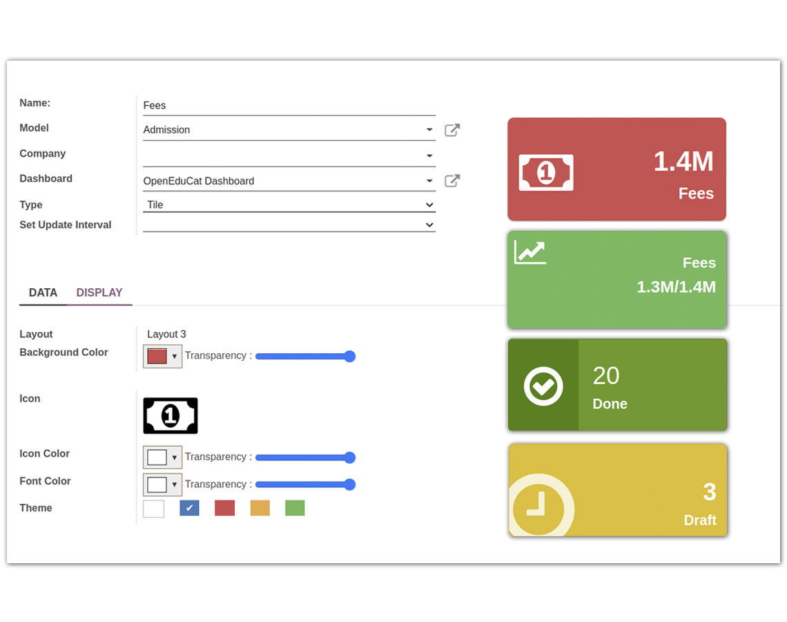 OpenEduCat KPI Layout OpenEduCat KPI Layout