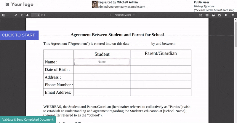 Document Process with E-sign Document Process with E-sign