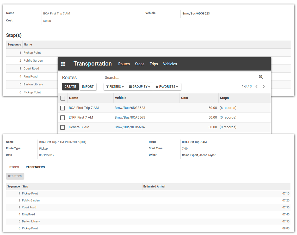 Transportation management Transportation management