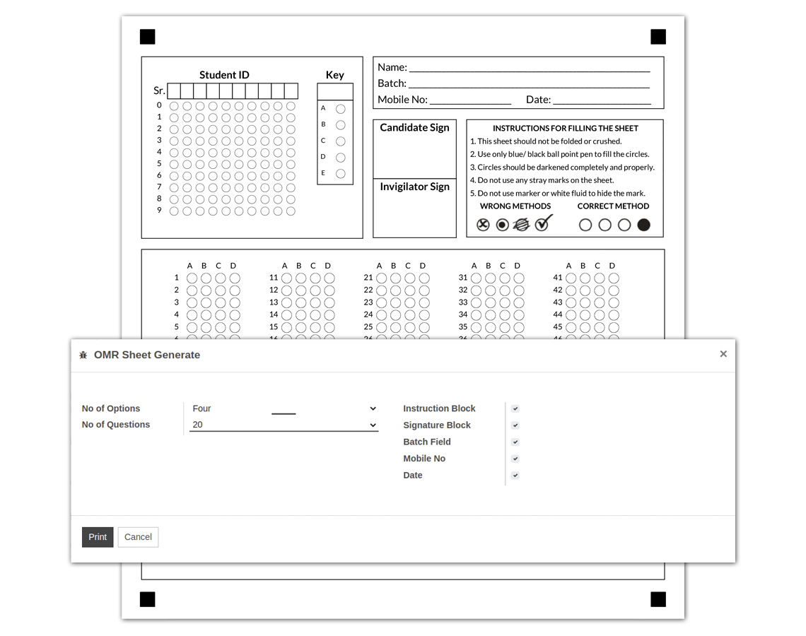 Pre-Designed / Existing OMR Sheets Pre-Designed / Existing OMR Sheets
